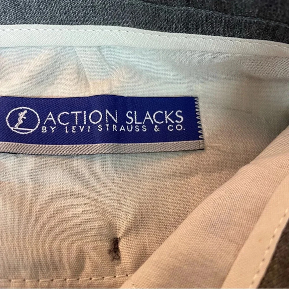 Action Slacks by Levi Strauss & co men’s grey dress pants size W40/L32 - Picture 5 of 6